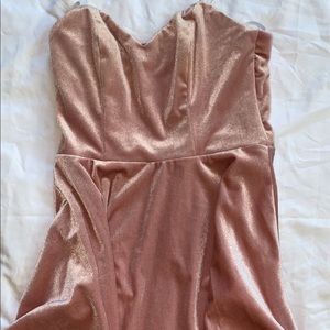Baby Pink Velvet Short Dress